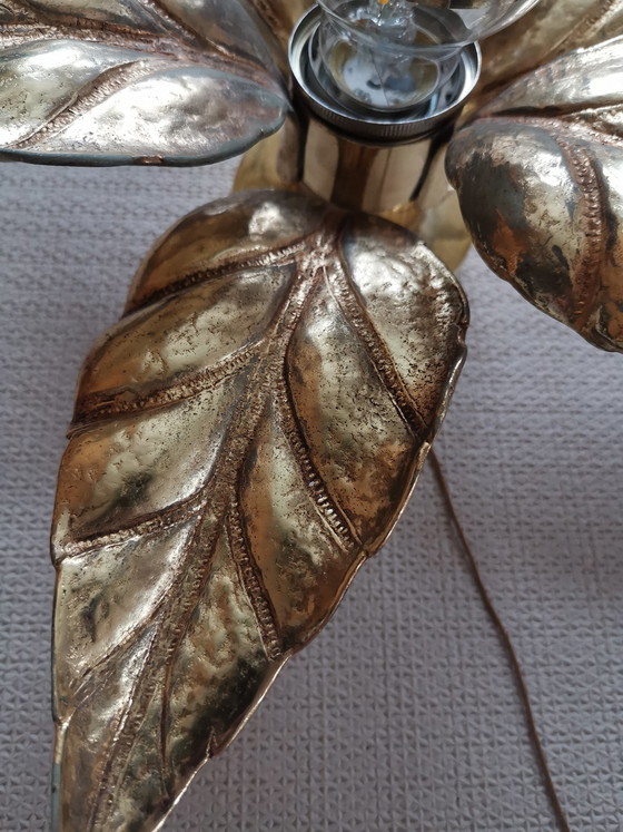 Image 1 of Bloemvormige wandlamp uit het midden van de 20e eeuw van Willy Daro, Hollywood Regency, vintage uit de jaren 70