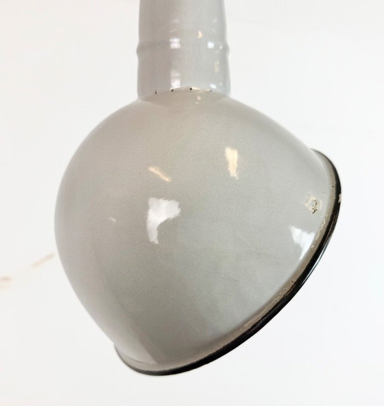 Image 1 of Industrial Grey Enamel Factory Pendant Lamp, 1960s
