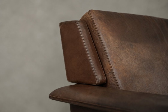Image 1 of Canapé 2 Places Vintage Mid-Century Scandinave Moderne en Cuir Marron 3330 par Arne Vodder pour Fritz Hansen, 1960s