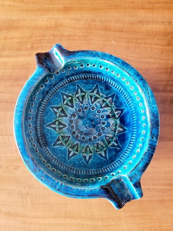 Image 1 of Cendrier en céramique bleue Rimini, Aldo Londi pour Bitossi, 1960 Italie