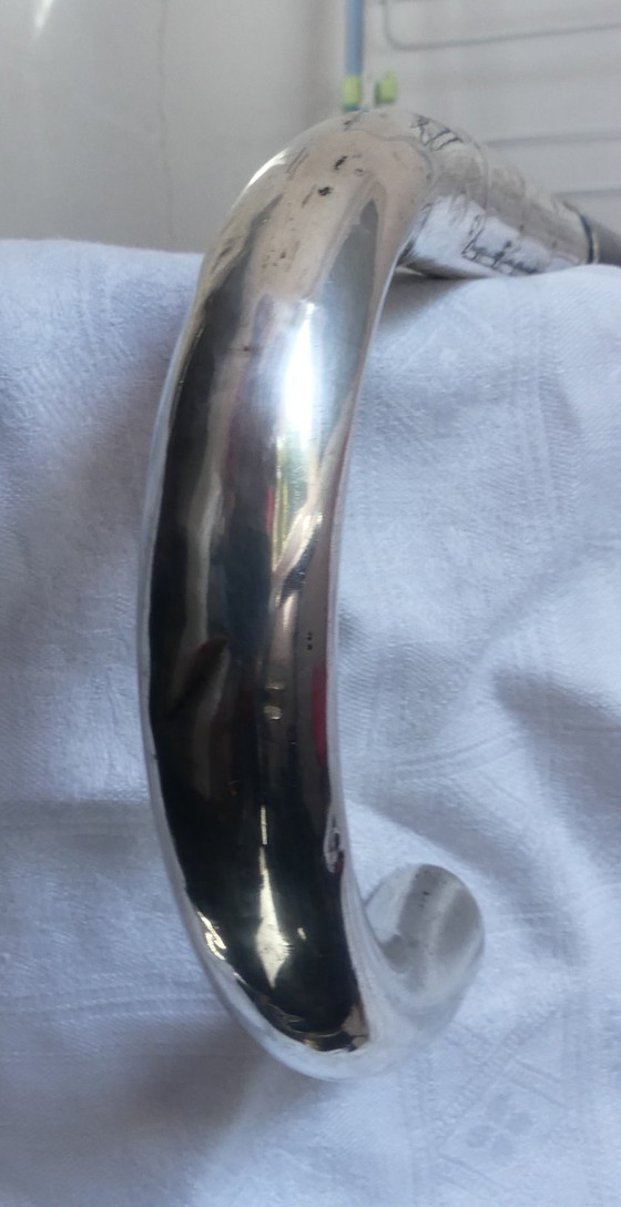 Image 1 of Canne 800 argent Lutz & Weiß Pforzheim ébène 94 cm Art Nouveau aeb