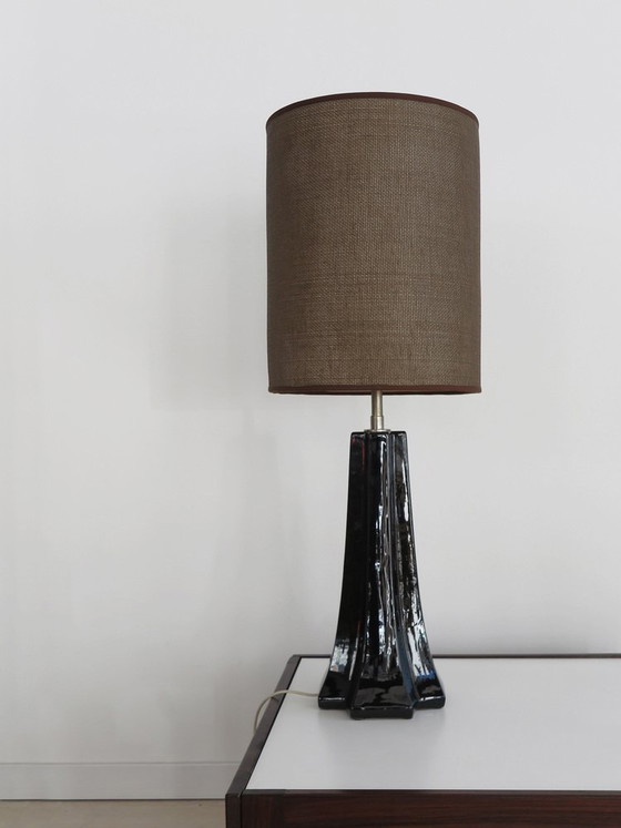 Lampada grande con base in ceramica, Italia, anni '60 – Lampade da tavolo, Mid Century Modern (photo 2 of 8)