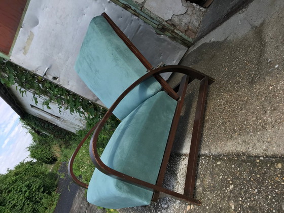 Set of Adjustable Lounge Chairs Attributed to Jindřich Halabala, 1930s – Chairs and lounge chairs, Velvet (photo 2 of 12)