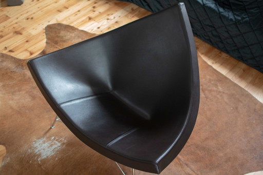 2x Vitra Coconut Chairs – Leder Premium Nero – Design George Nelson