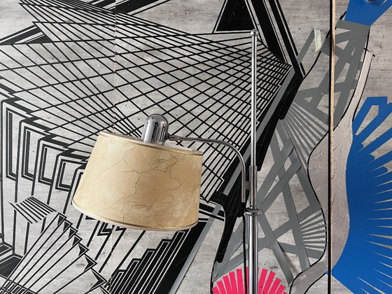 Vintage Chrome Arc Floor Lamp | 60s 70s Arch Standing Lamp, Floor lights, Beige (photo 3 of 5)