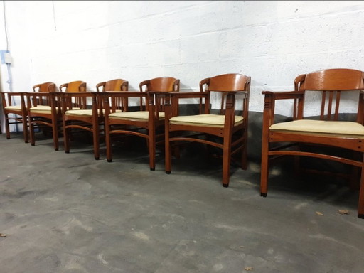 6 fauteuils de salle à manger Schuitema Art Nouveau