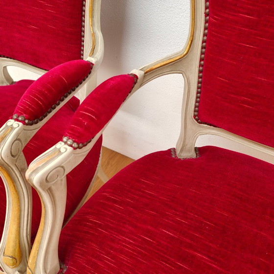 Image 1 of Sedie e poltrone vintage francesi in stile Luigi XV. Prezzo fisso.