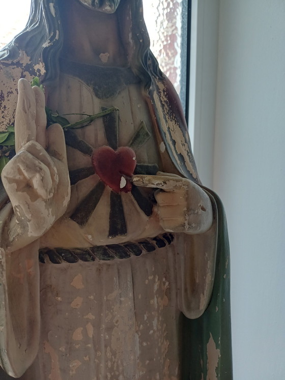 Image 1 of Jesus Sacred Heart statue patina