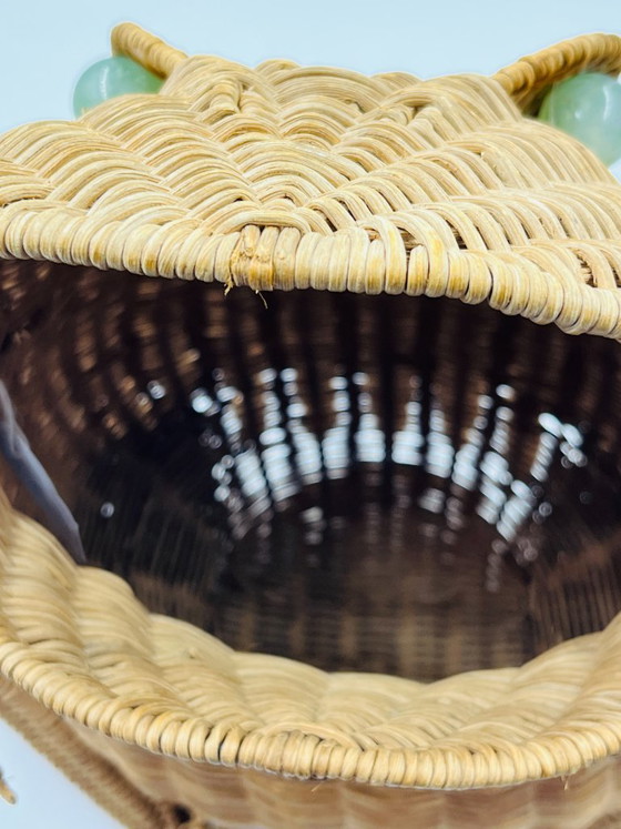 Portariviste in vimini a forma di rana, opera di Olivier Cajan, 1970. – Oggetti decorativi, Rattan (photo 8 of 13)