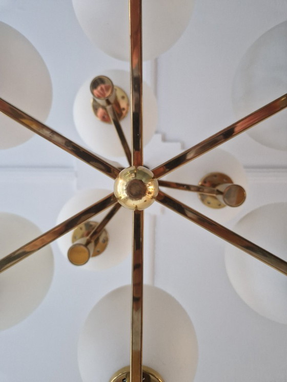 Lampada a sospensione vintage - Anni '50 a '60 - Italia – Lampade a sospensione, Vetro, Ottone (photo 7 of 15)