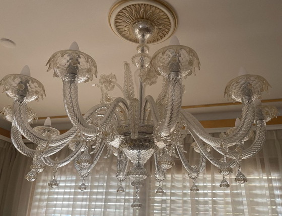 Image 1 of Barovier & Toso Agadir - Glazen kroonluchter met 12 lampen