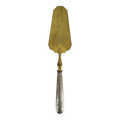 Silver pie server with Minerva hallmark / vermeil