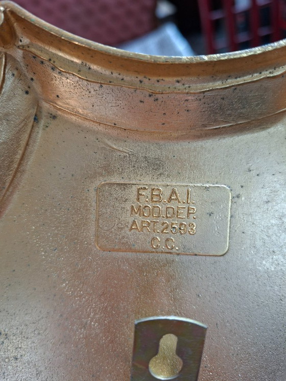 Image 1 of EXCLUSIVE SET: 8 "F.B.A.I. & TICHE" Wall Lights – Gold-Plated Brass and Cobalt Blue Porcelain