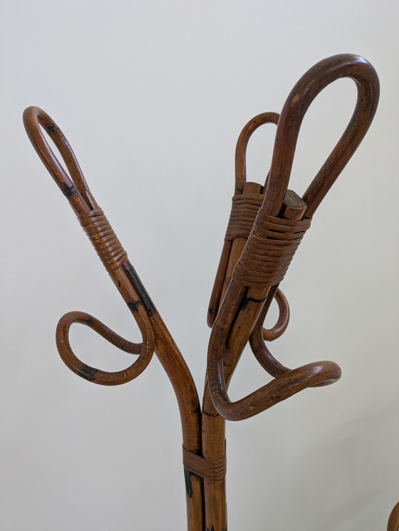 Image 1 of Salon en bambou - Fauteuils, table basse et porte-manteau - Vintage