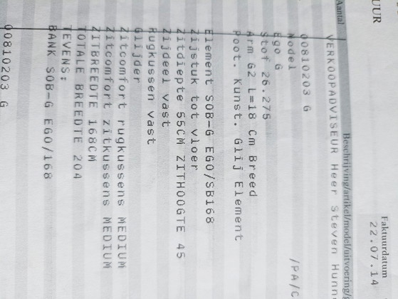 Rolf Benz Sofa Set, Model EGO + Headrest With Original Invoice – Wool (photo 7 of 9)