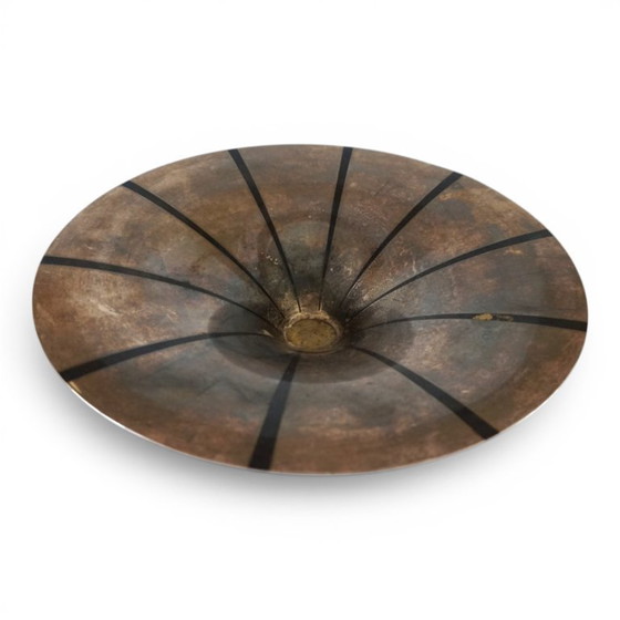 Image 1 of Ciotola scultorea Bauhaus WMF Ikora, in ottone argentato, realizzata da Paul Haustein nel 1920.
