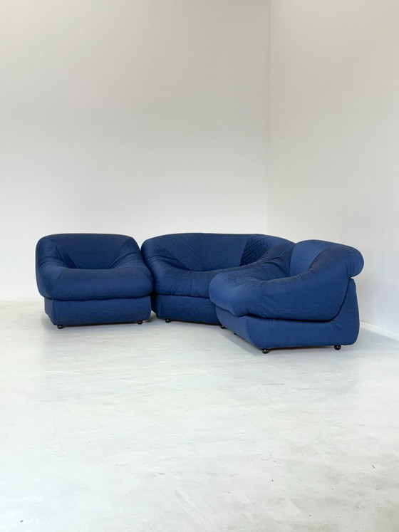 Image 1 of Élément d'angle bleu pour fauteuil Airborne Space Age