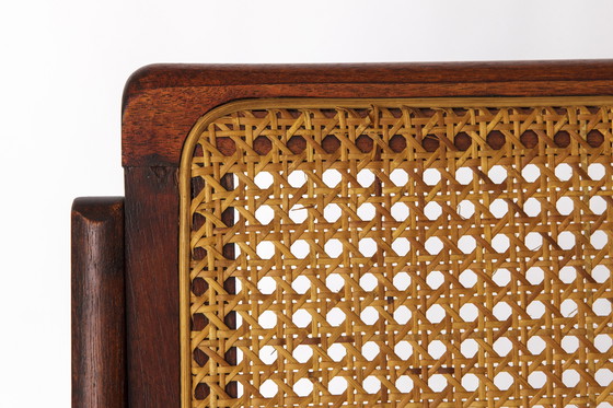 Image 1 of Vintage Teak Folding Chair with Original Cane Seat – 1970s German Design