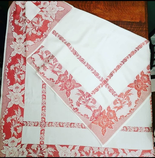 Jacquard-Tischdecke.Vintage.Italien