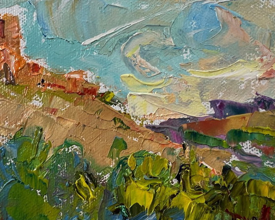 Image 1 of Original Oil Painting Summer Forest Landscape Nature with an Old House