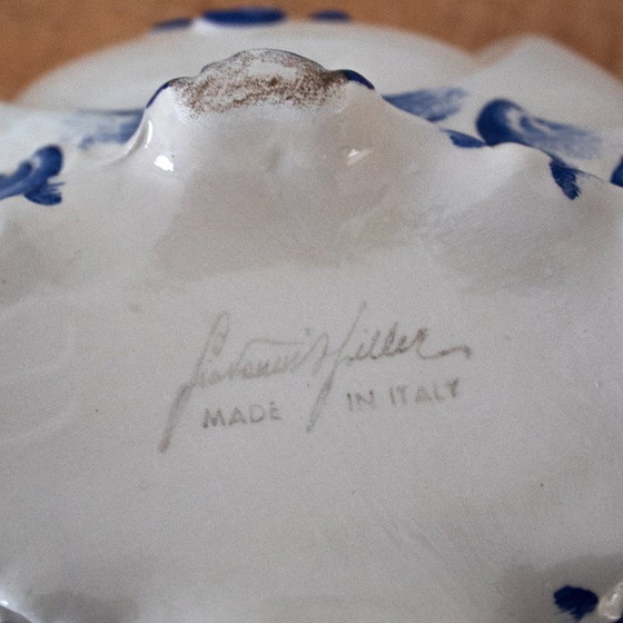 Image 1 of Soupière vintage en céramique italienne, signée Giovannis Filber, style Capodimonte