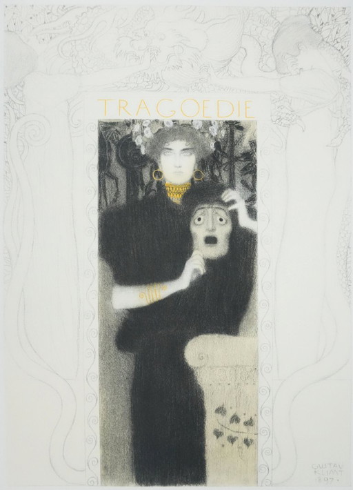Gustav Klimt: Tragedy, Signed Lithograph – lithos zeefdrukken, Paper (photo 2 of 15)