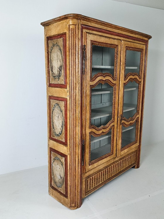 Image 1 of Antique French painted cabinet