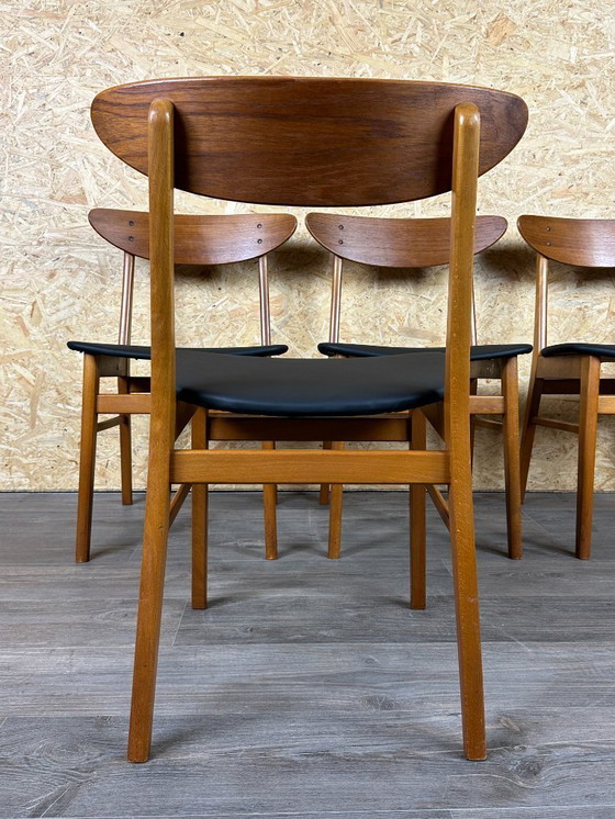 Image 1 of 4 sedie in teak anni '60 e '70, sedia da pranzo Farstrup Denmark Design