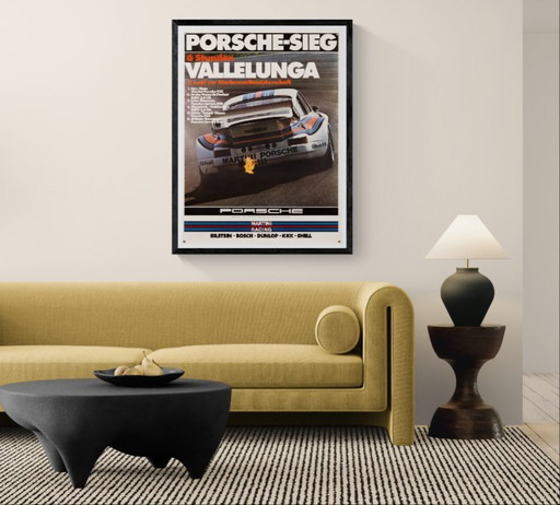 Porsche Vallelunga Martini Racing – 1976 – Originele vintage Porsche poster van Werbeagentur Strenger – Vintage – 102x76 cm
