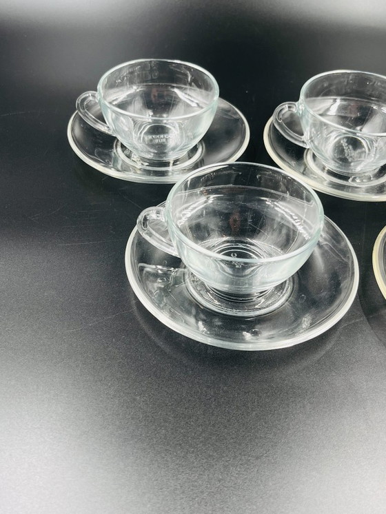 Image 1 of Set van 4 Arcopal glazen kop en schotels