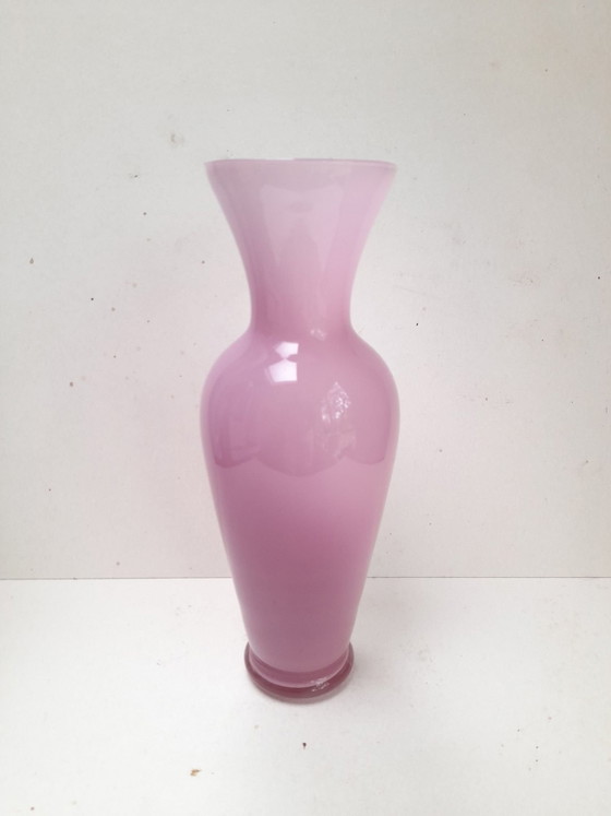 Grande vaso in opalina rosa Made in Italy, Vasi (foto 5 di 5)