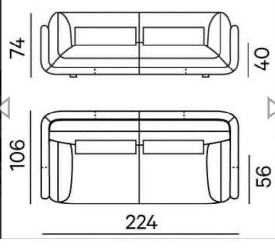 Image 1 of Leolux Lunetta 3-Sitzer Spazio Stoff NEU