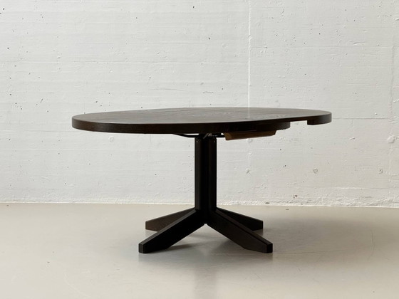 Image 1 of Mesa redonda de mediados de siglo de Girsberger en acabado oscuro, década de 1980
