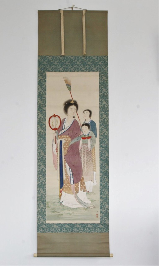 Takeuchi Hozan (Japón, 1872-1952) Pergamino colgante - 1927