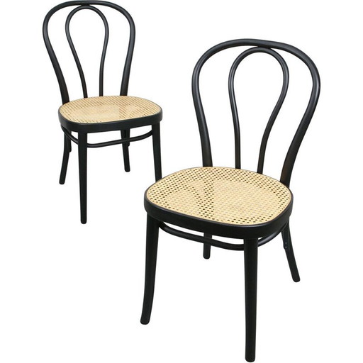 Paire de chaises noires vintage de Michael Thonet