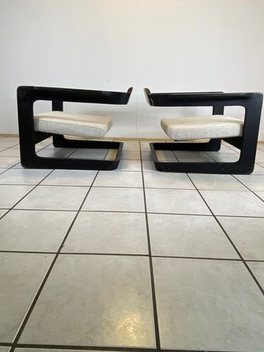 Sillones Cantilever Lounge sling cube easy Chair extremadamente raros Lou Hodges (photo 3 of 38)