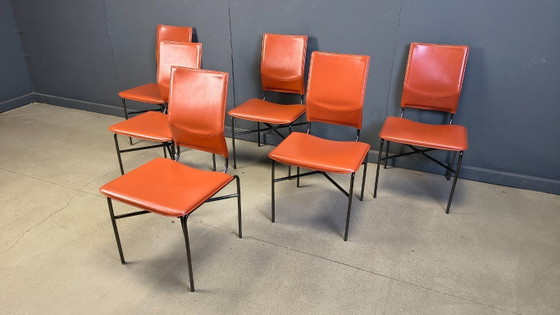 Image 1 of Ross Littlel voor Matteo Grassi set van 6 eetkamerstoelen, jaren 70
