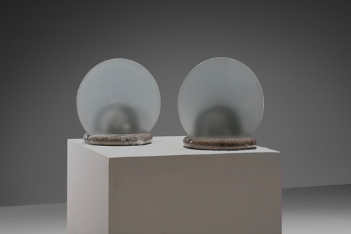 Marble and Glass Table Lamps by Bruno Gecchelin for Skipper, Italy 1970sz