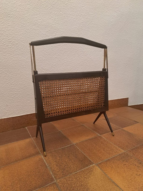 Image 1 of Opvouwbaar tijdschriftenrek uit het midden van de 20e eeuw van Cesare Lacca, Italiaanse stijl, jaren 1950.