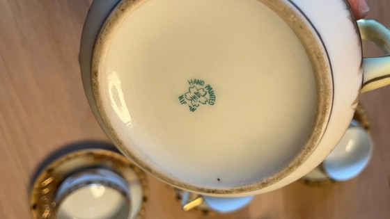 Servizio da tè giapponese in porcellana, Hand Painted Nippon - Inizio XX secolo, Stoviglie, Crema (foto 16 di 16)
