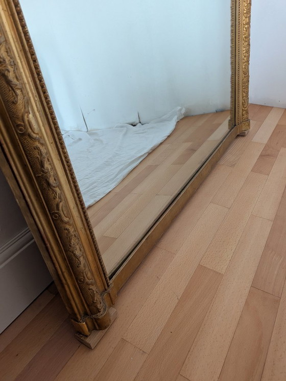 Indrukwekkende Franse haardspiegel (Napoleon III) – Glass, Wood (photo 4 of 5)