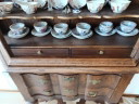 Antique wall cabinet, display cabinet, with drawers and much glass