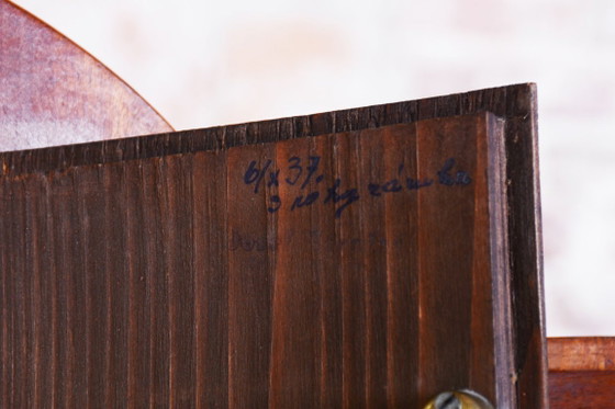 Restored Art Deco Table Clock, Made by UP Závody, Mahogany, Czech, 1920s – Glass, Wood (photo 10 of 17)
