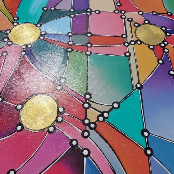 Image 1 of Kubisme A1361 - abstract schilderij XXL