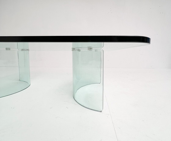 Image 1 of Moderne Italiaanse Glazen Salontafel, 1970’s