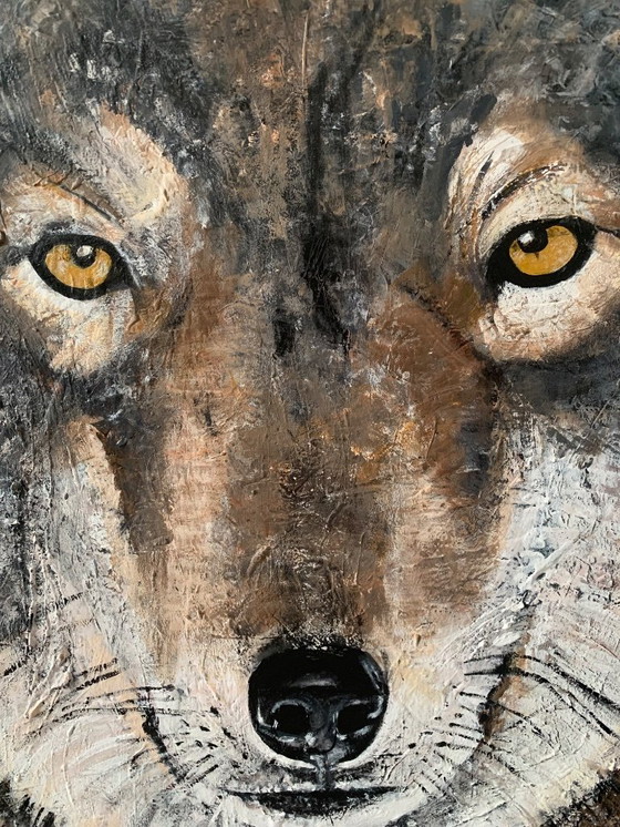 Image 1 of Cool painting of a wolf