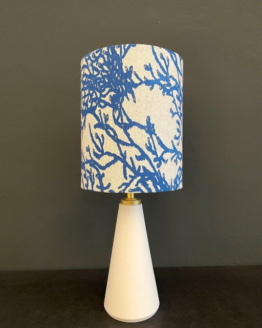 Porcelain table lamp coral blue