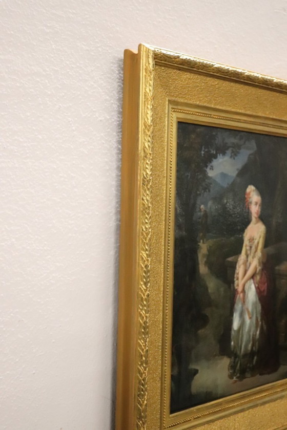 Image 1 of Romantische Szene, Ölgemälde, Italien, 19. Jahrhundert