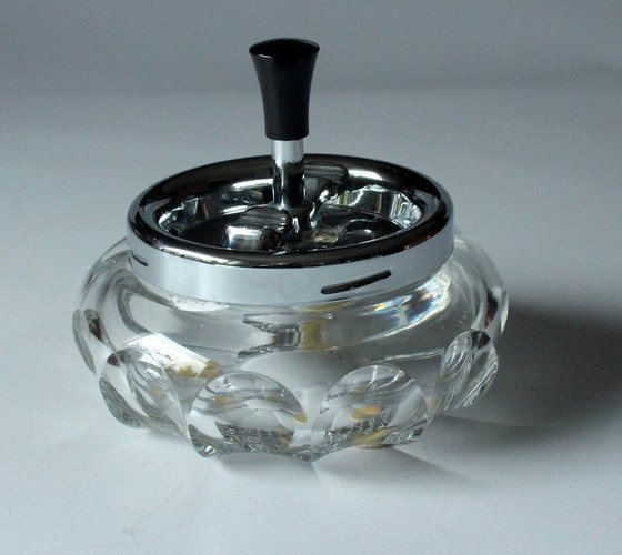 Image 1 of Originele Roulette asbak Erhard & Söhne - Kristalglas/metaal - Vintage