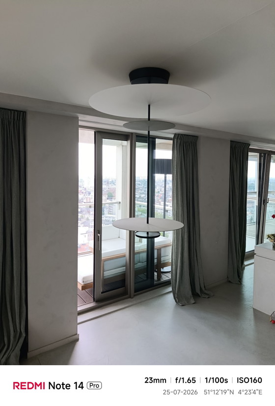 Image 1 of Suspension LED plate Vibia, 3 lampes Ø 90 cm, grise L1


